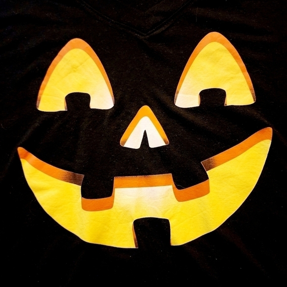 Modern Lux Black Jack-O-Lantern Women's Large L Halloween Tee T-Shirt October - Picture 3 of 6